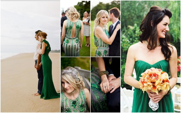 Whilst looking for fun green details I came across several emerald wedding 